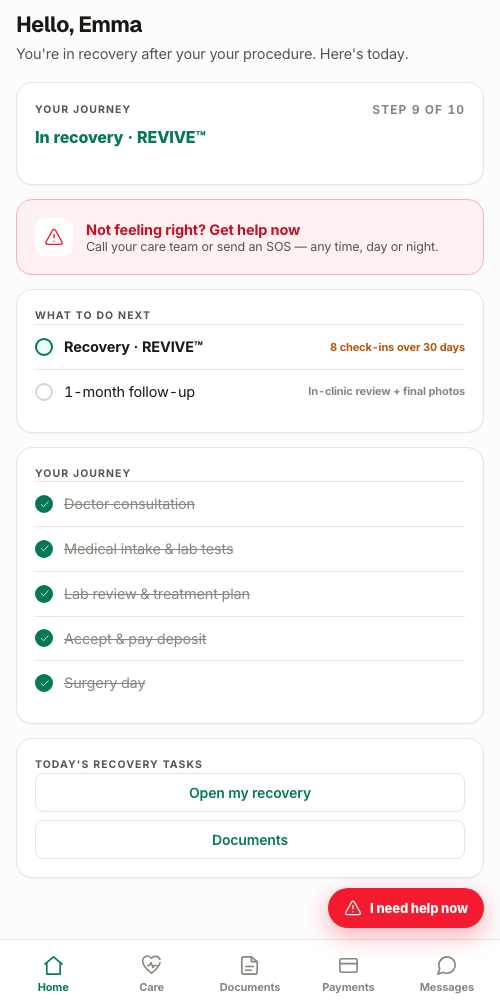 Patient portal on a phone